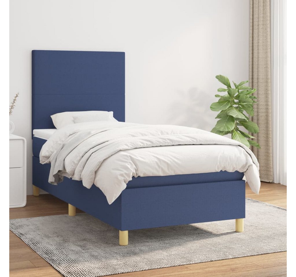 vidaXL Boxspringbett Bett Boxspringbett mit Matratze Stoff (90 x 190 cm, Bl günstig online kaufen