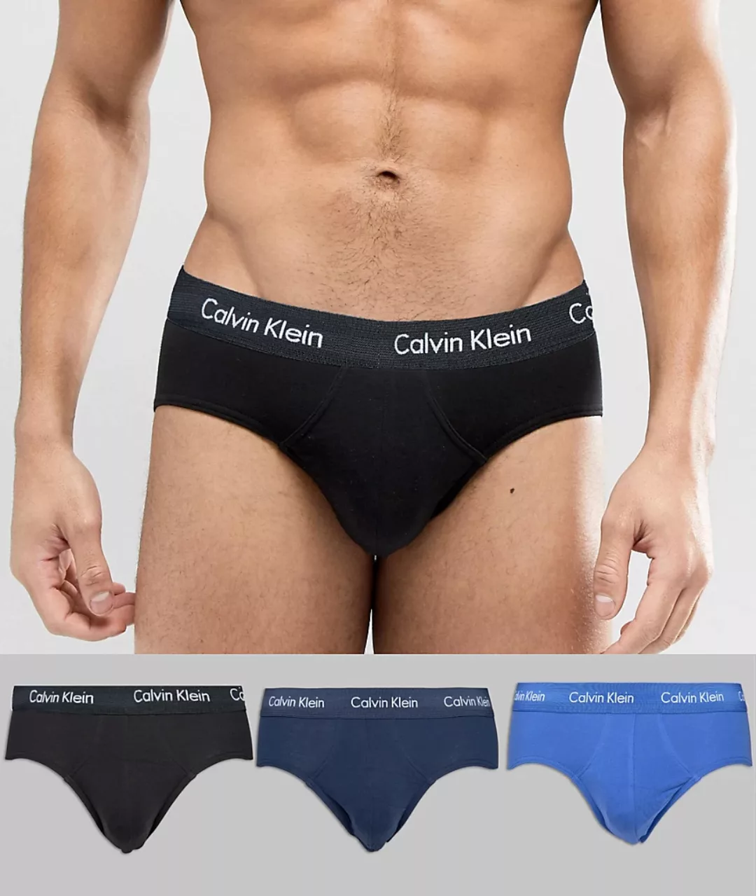 Calvin Klein Underwear Cadera Slip 3 Einheiten M Black / Cobalt W / Blue günstig online kaufen