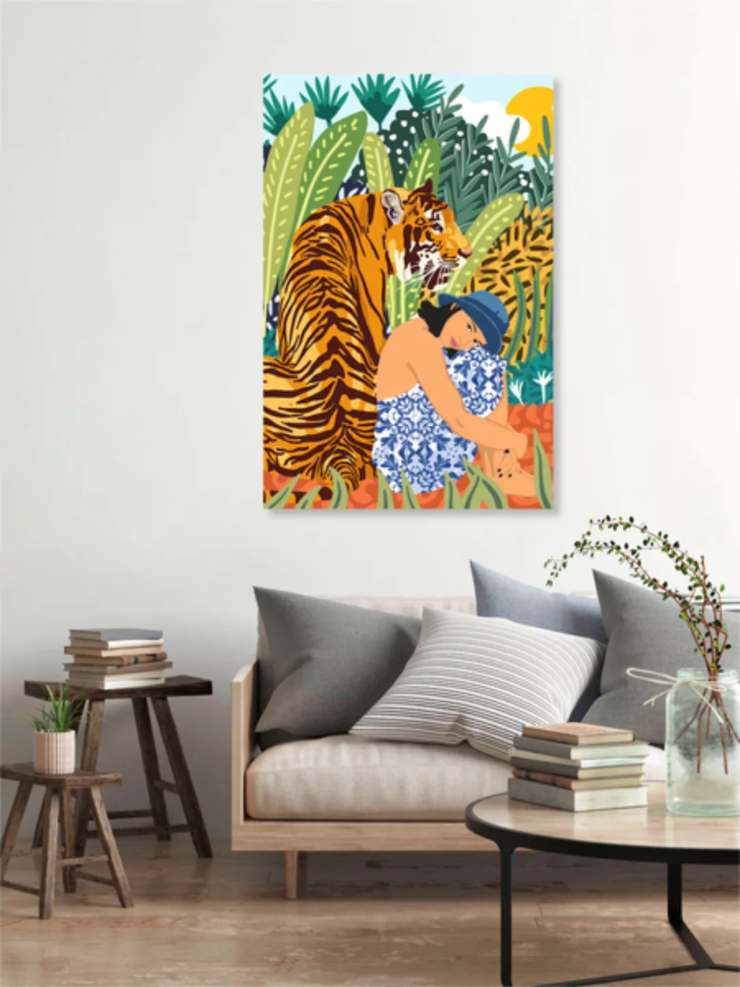 Poster / Leinwandbild - Awaken The Tiger Within Illustration günstig online kaufen