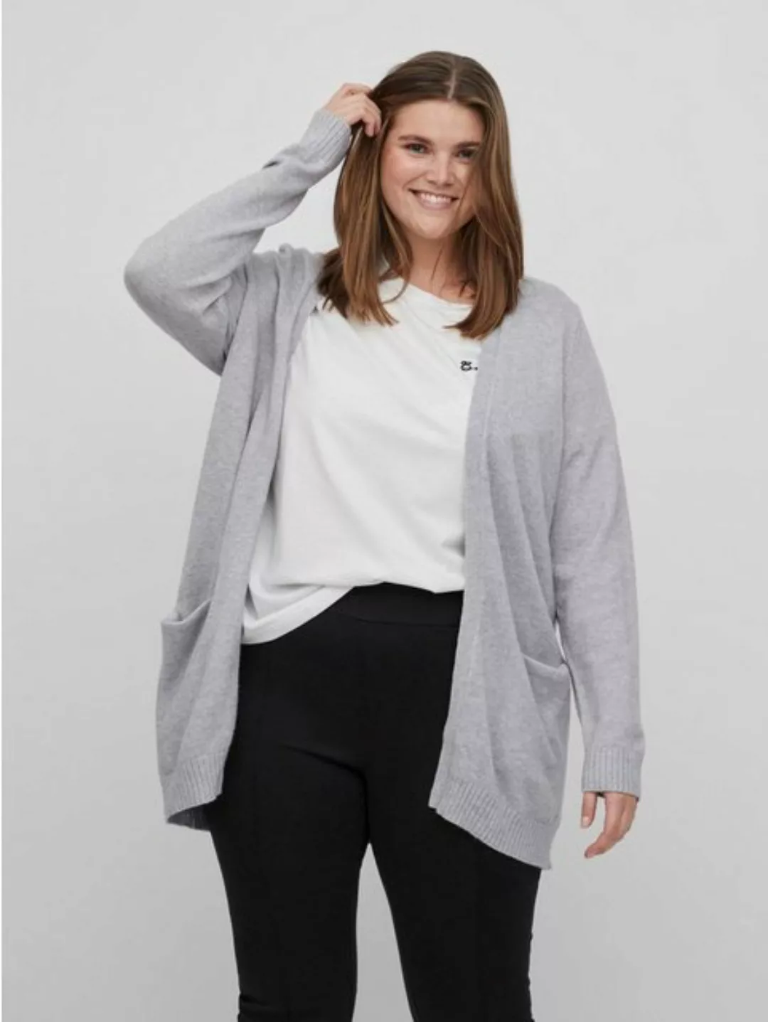 Vila Cardigan Plus Size Strickjacke Stretch Cozy Cardigan Übergröße VIRIL 6 günstig online kaufen