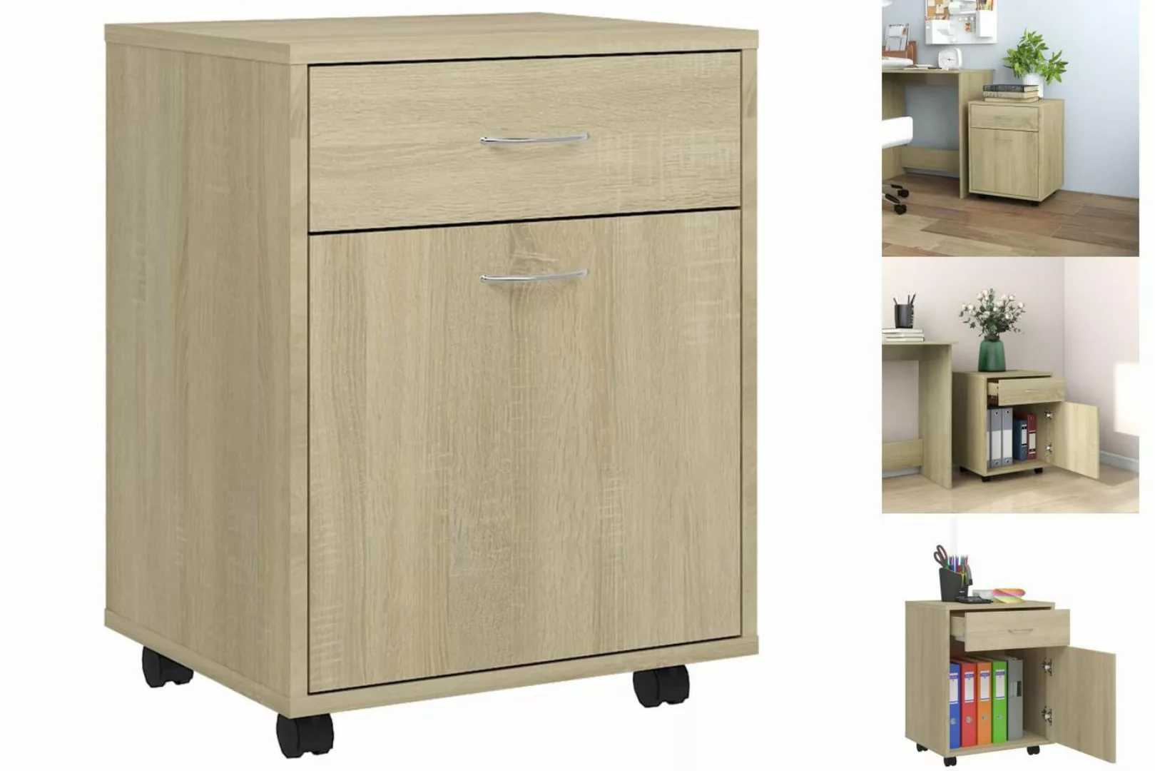 vidaXL Aktenschrank Rollschrank Sonoma-Eiche 45x38x54 cm Spanplatte günstig online kaufen