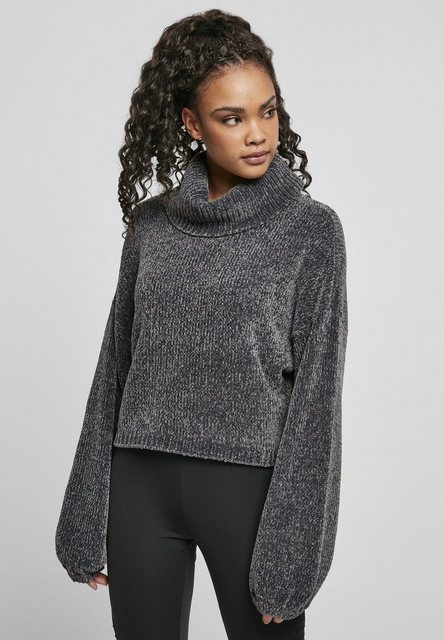 URBAN CLASSICS Sweater Damen Ladies Short Chenille Turtleneck Sweater (1-tl günstig online kaufen