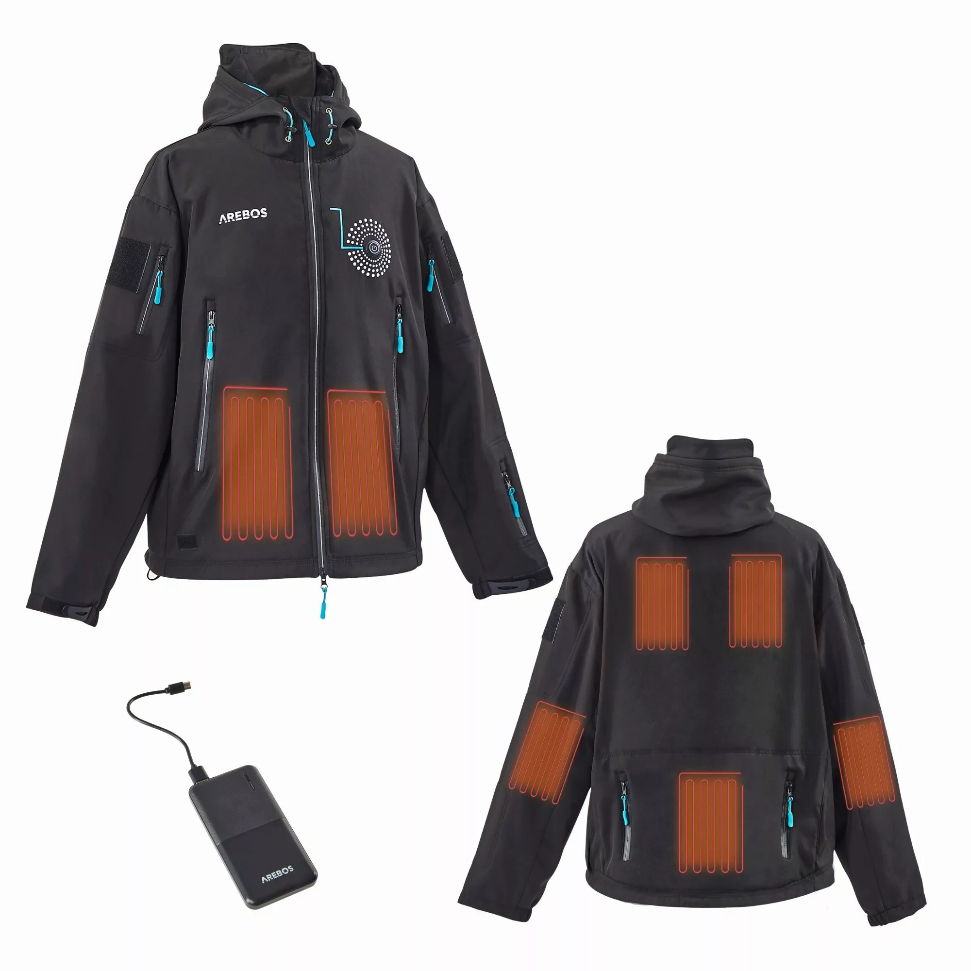 Arebos Outdoorjacke Akku Winterjacke Sportjacke Outdoor günstig online kaufen