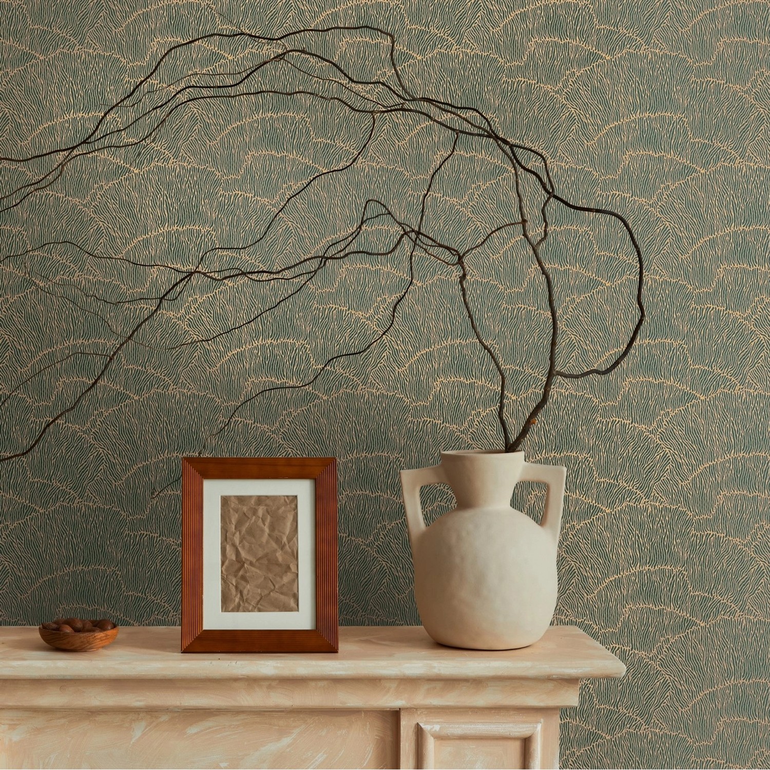 Livingwalls Tapete Uni Gold Grün und Metallfarbe 53 cm x 10,05 m AS-391742 günstig online kaufen