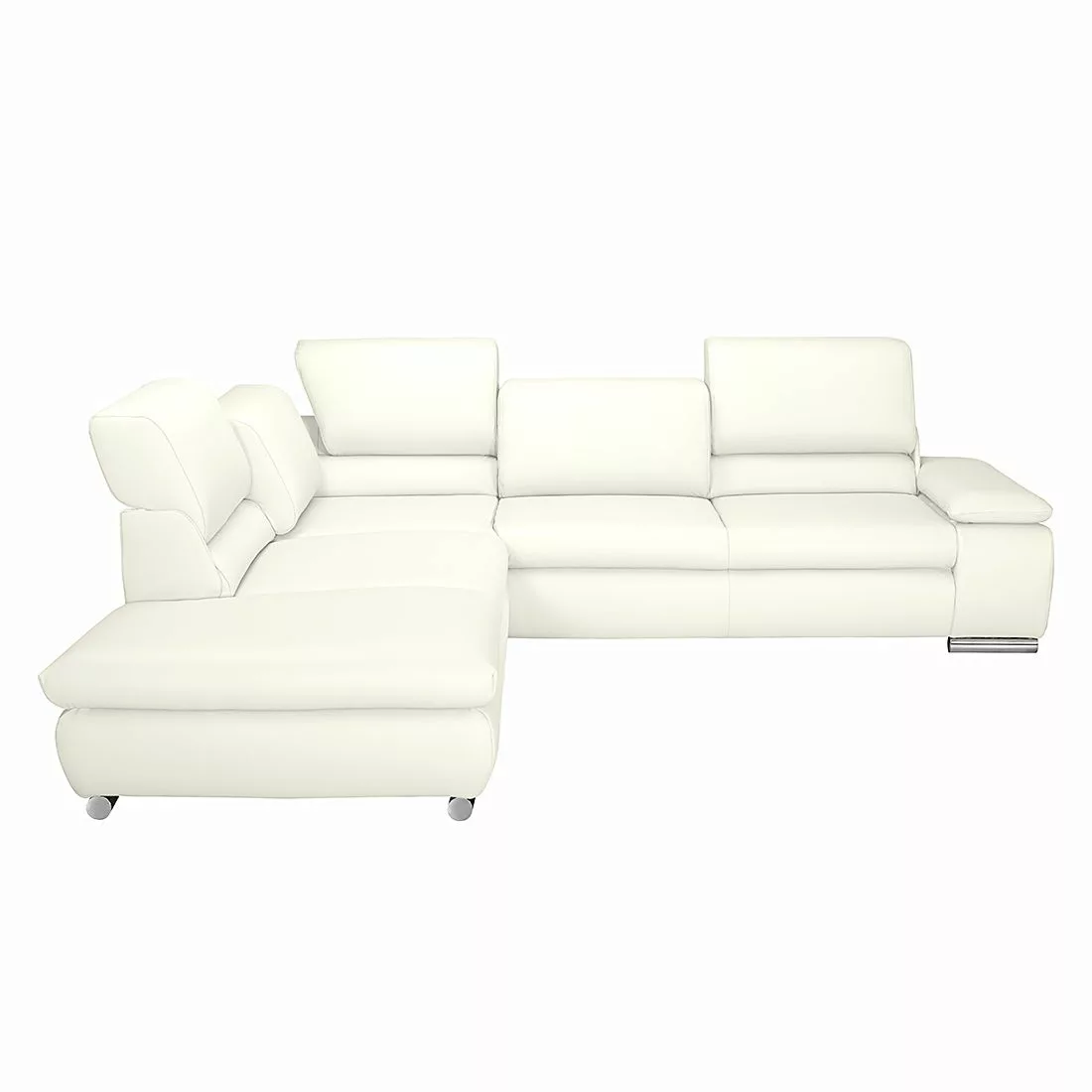 home24 Fredriks Ecksofa Masca 2,5-Sitzer Weiß Kunstleder 273x78x235 cm (BxH günstig online kaufen