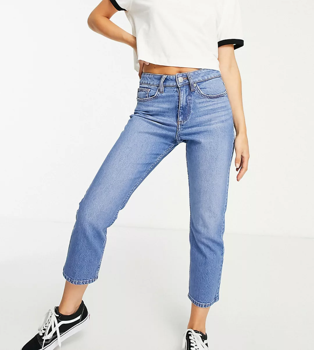 Miss Selfridge Petite – Schmal geschnittene Stretch-Jeans in mittlerer Wasc günstig online kaufen