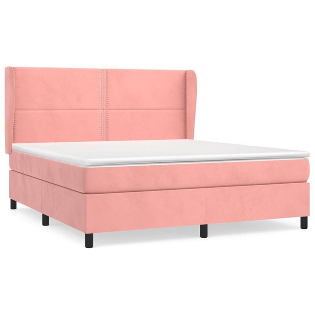 vidaXL Boxspringbett mit Matratze Rosa 160x200 cm Samt1372943 günstig online kaufen