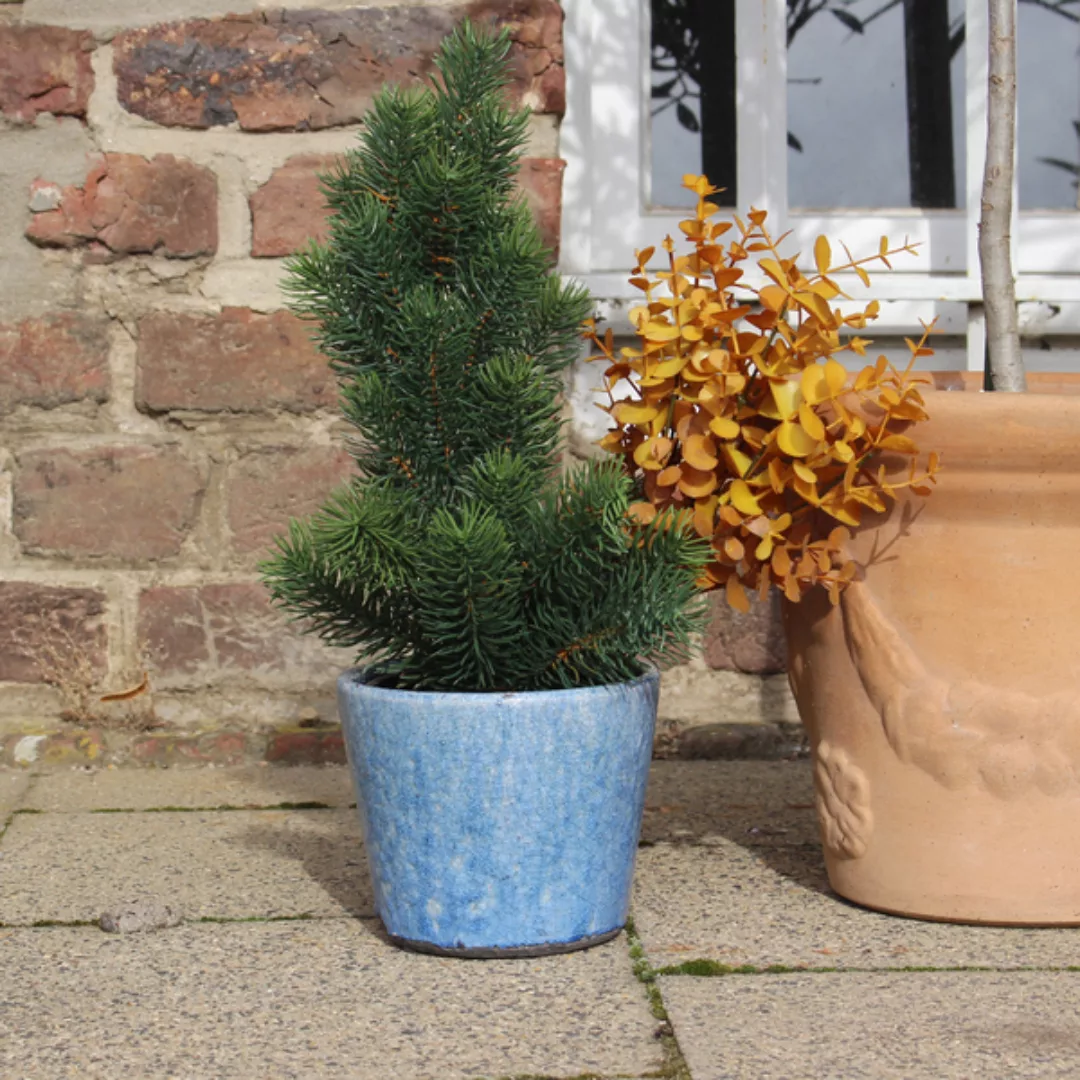 Blumentopf Aus Keramik Blau Meliert 14cm Ocean günstig online kaufen