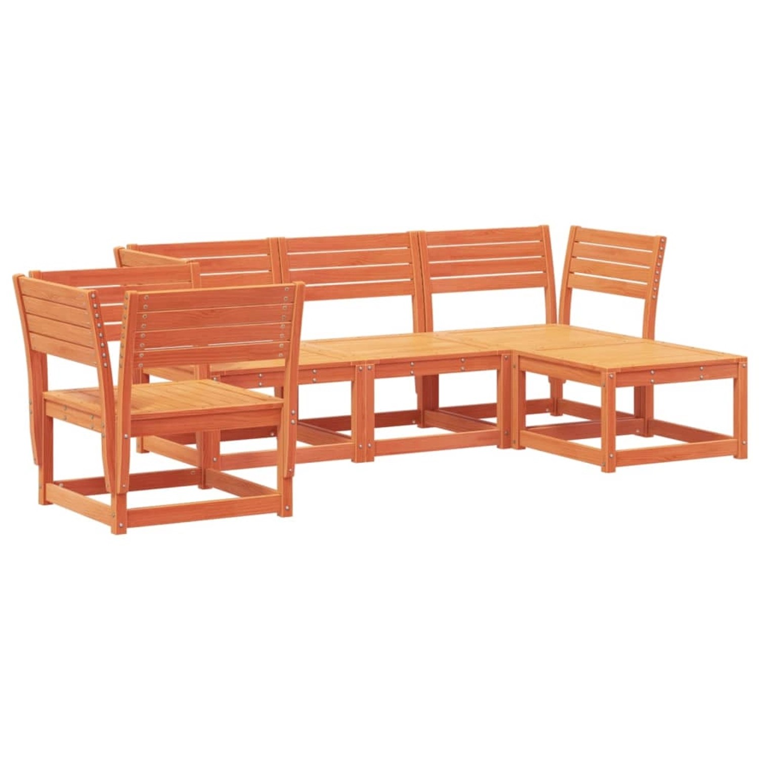 vidaXL 5-tlg Garten-Lounge-Set Wachsbraun Massivholz Kiefer günstig online kaufen