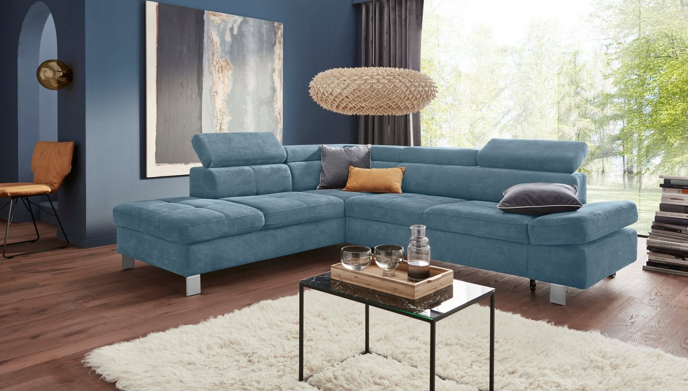 exxpo - sofa fashion Ecksofa Fiji, L-Form, mit Kopf- bzw. Rückenverstellung günstig online kaufen