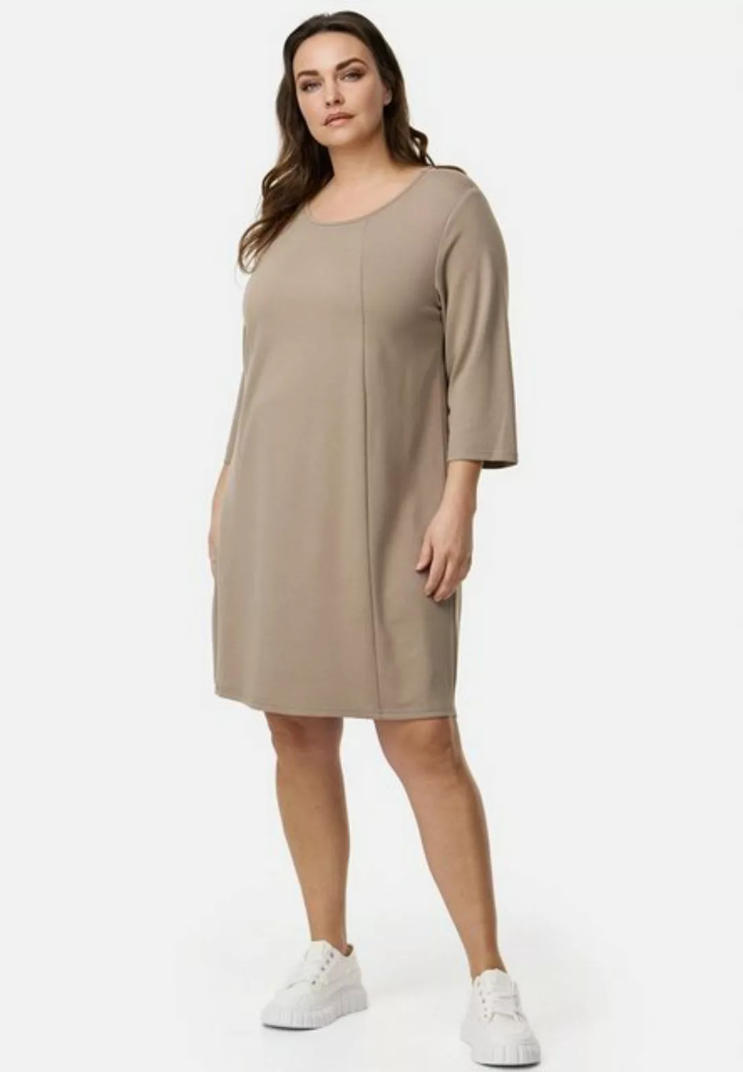 Kekoo A-Linien-Kleid Knielanges Kleid 3/4-Ärmel aus weicher Viskose mit Str günstig online kaufen