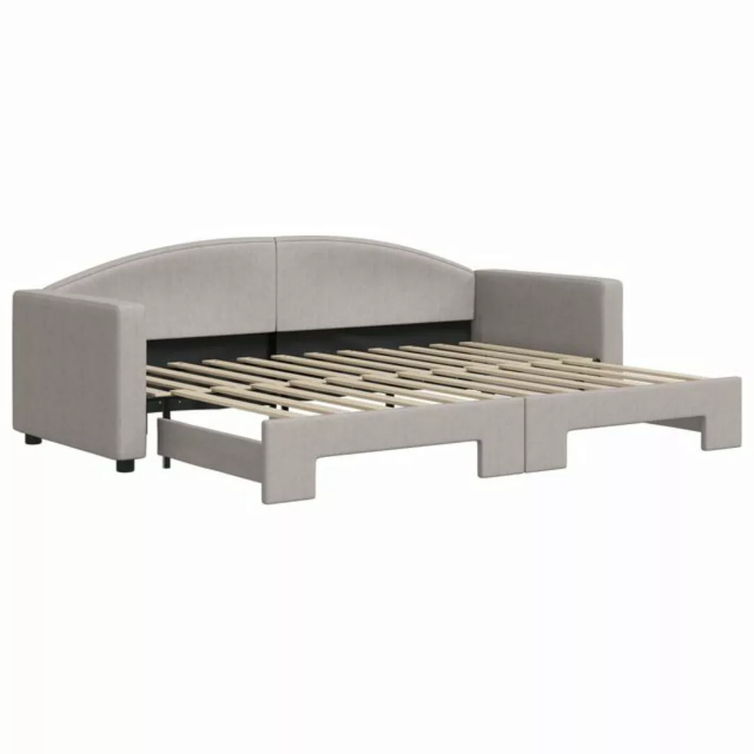 vidaXL Gästebett Gästebett Tagesbett Ausziehbar Taupe 80x200 cm Stoff Bett günstig online kaufen