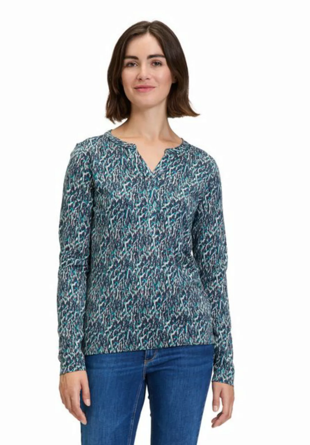 Betty&Co Kurzarmshirt "Betty & Co Casual-Shirt mit verdeckter Verschlusslei günstig online kaufen