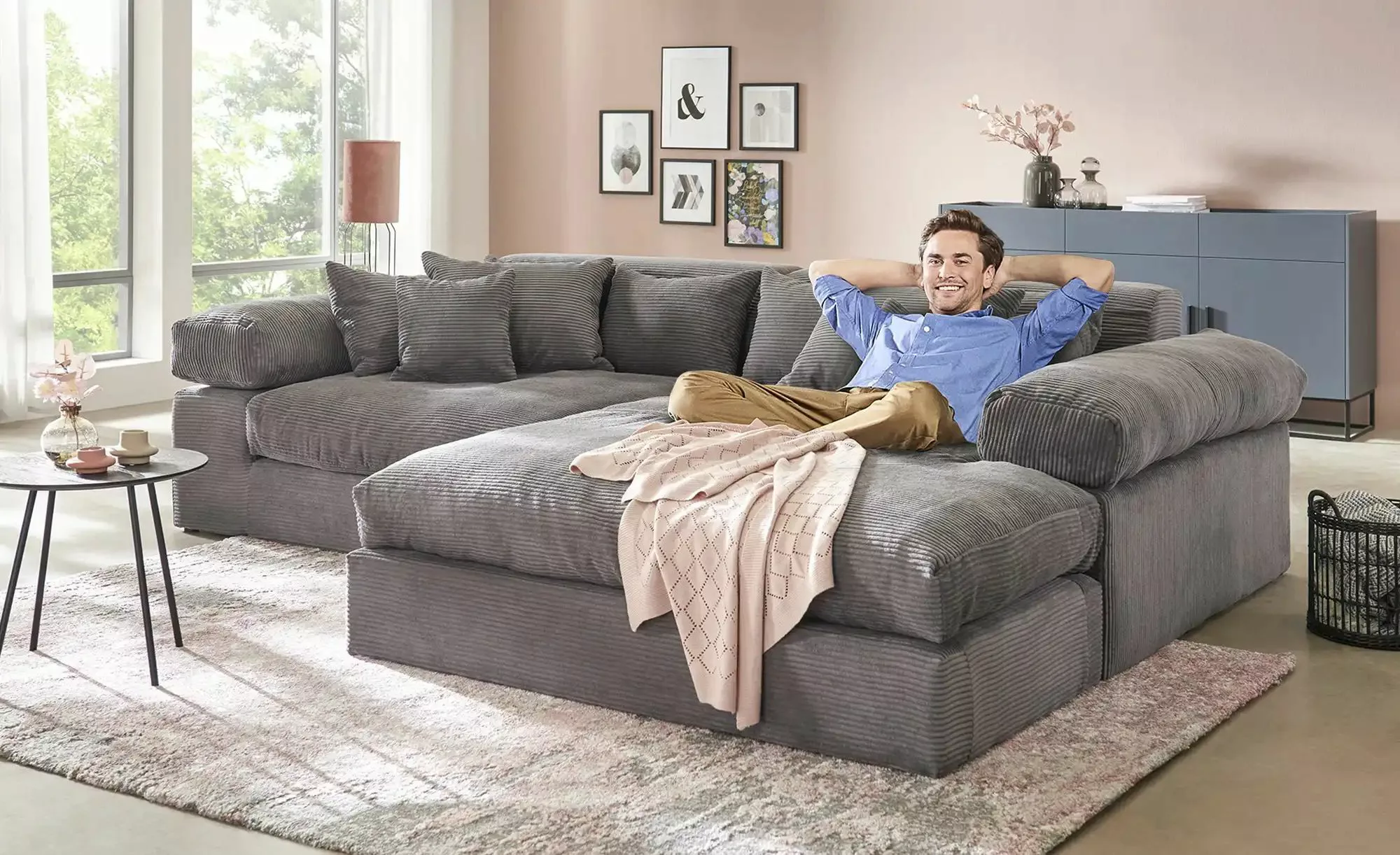 smart Ecksofa  Lianea ¦ grau ¦ Maße (cm): B: 291 H: 86 T: 208.0 Polstermöbe günstig online kaufen