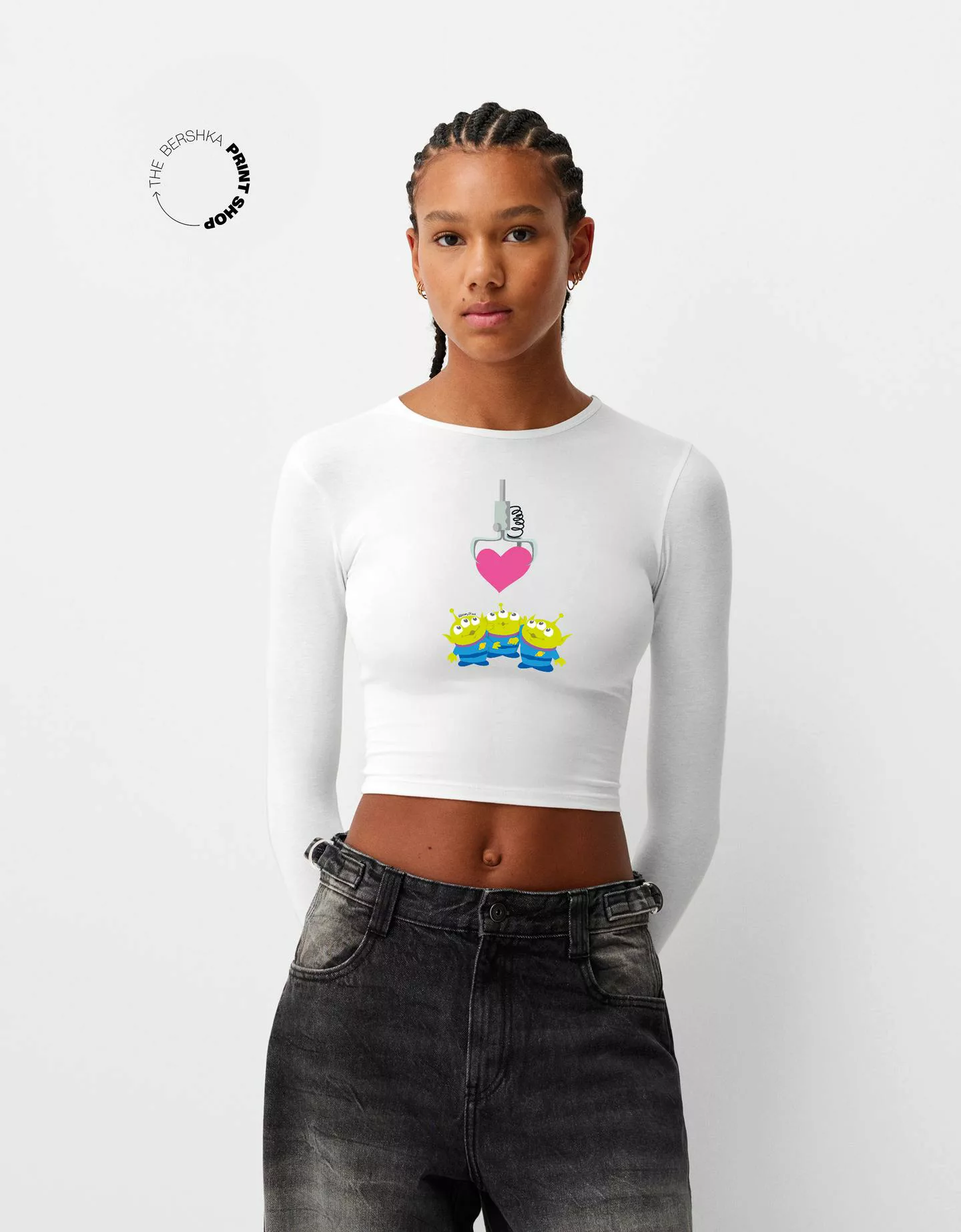 Bershka Langarmshirt Toy Story Mit Langen Ärmeln Damen S Rohweiß günstig online kaufen