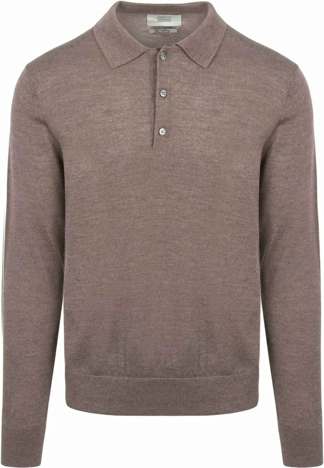 King Essentials The Robert Long Sleeve Poloshirt Merino Braun - Größe M günstig online kaufen