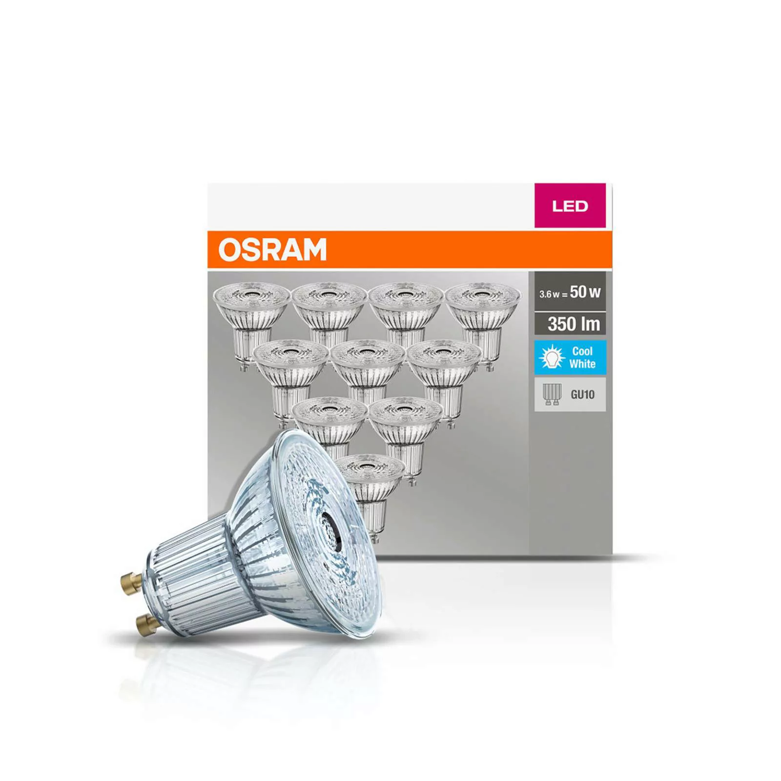 OSRAM LED-Reflektor GU10 4,3W 4.000K 350lm 10er günstig online kaufen