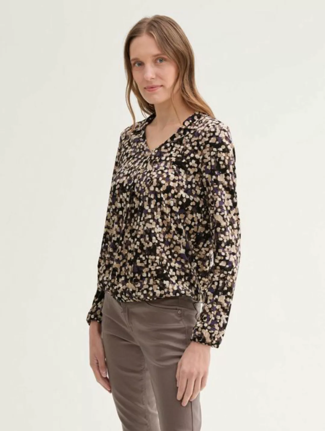 TOM TAILOR Langarmshirt Bluse mit TENCEL™ Modal günstig online kaufen