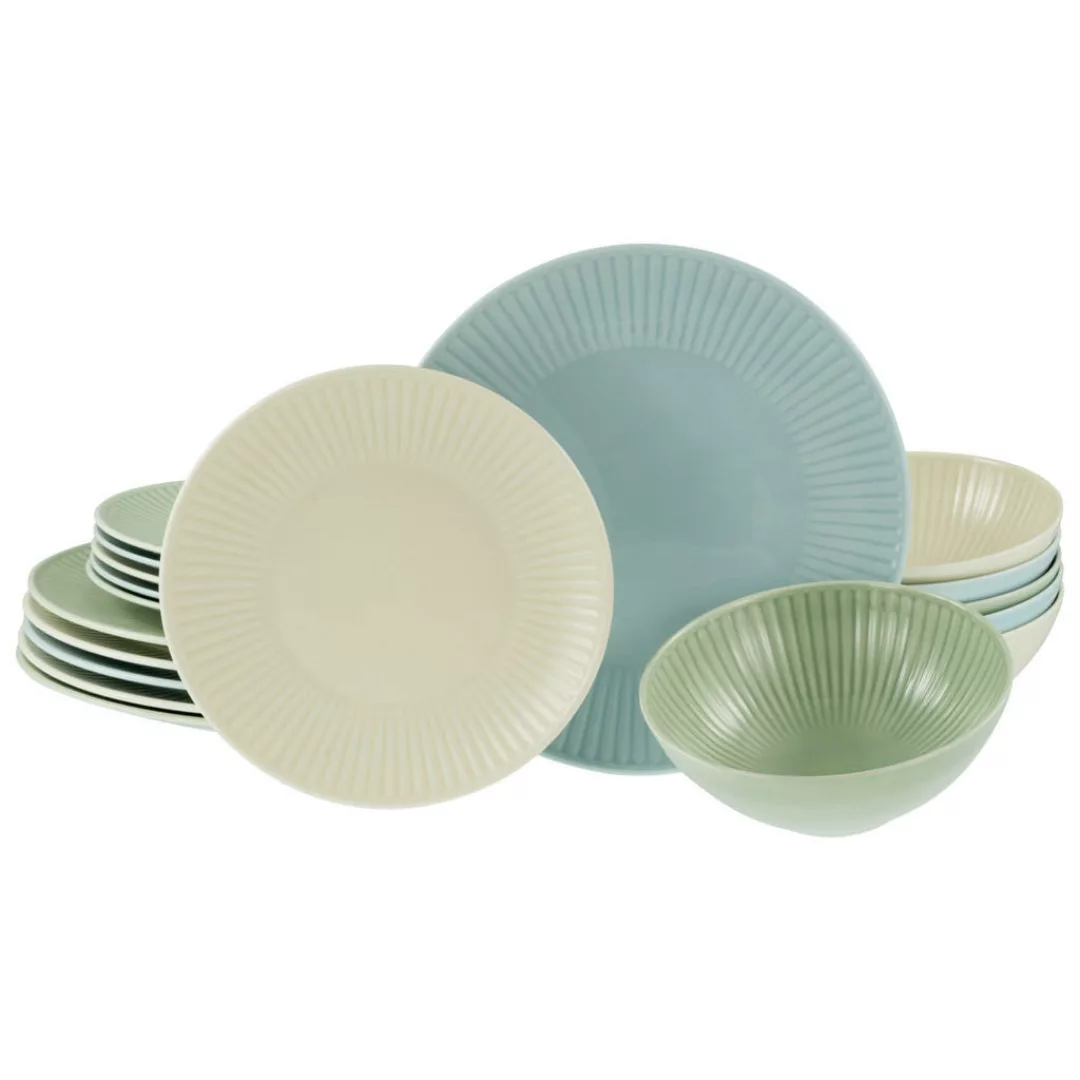 CreaTable Tafelservice Valencia bunt Porzellan 18 tlg. günstig online kaufen