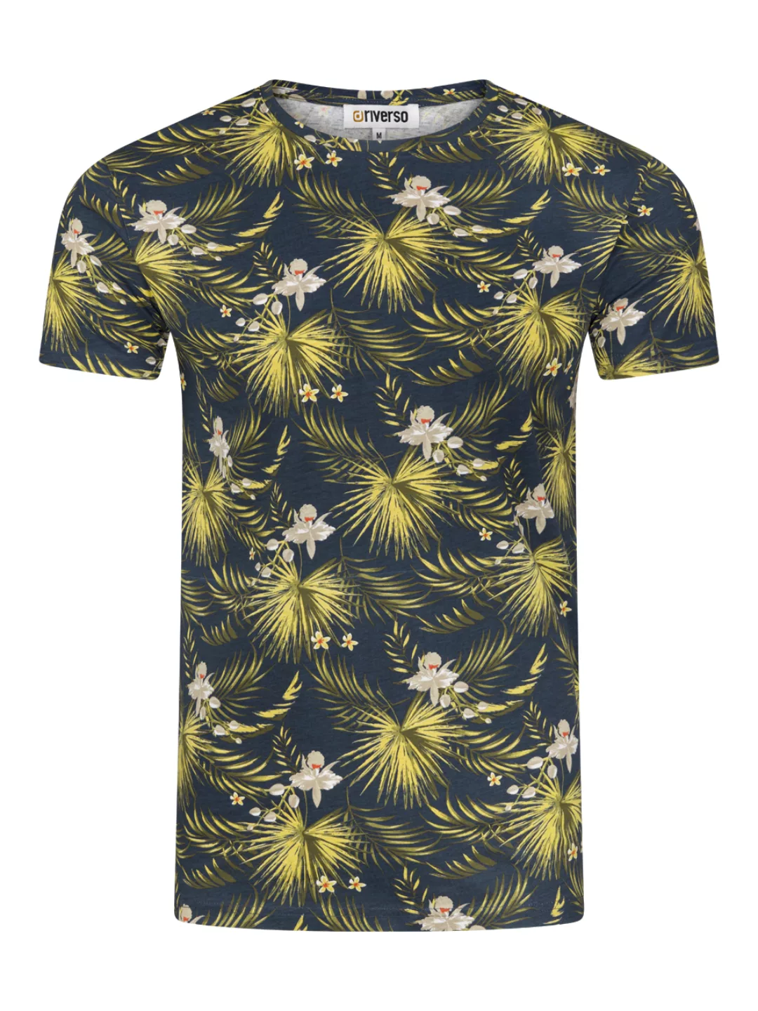 riverso T-Shirt Herren Printshirt RIVBill Regular Fit (2-tlg) Kurzarm Hawai günstig online kaufen