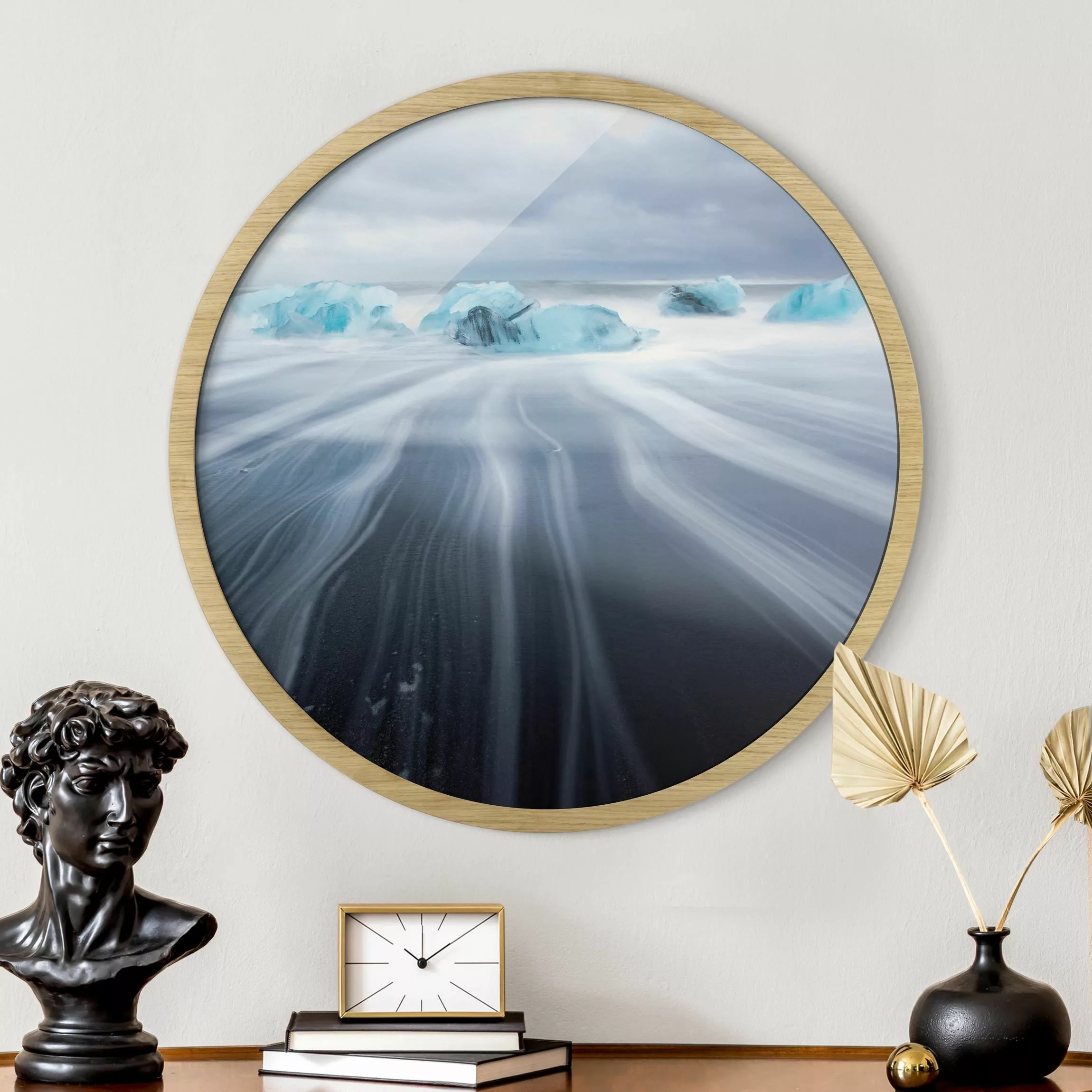 Rundes Gerahmtes Bild Eislandschaft günstig online kaufen