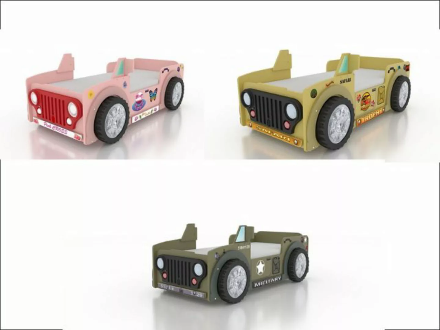 Faizee Möbel Kinderbett [Jeep (Modell wählbar)] Kinderzimmerbett Militär/Gr günstig online kaufen