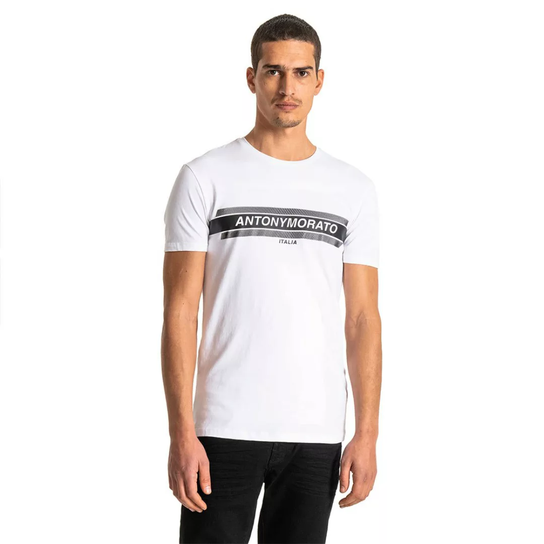 Antony Morato Slim-fit In Soft Stretch-cotton With Logo Detail Kurzärmelige günstig online kaufen