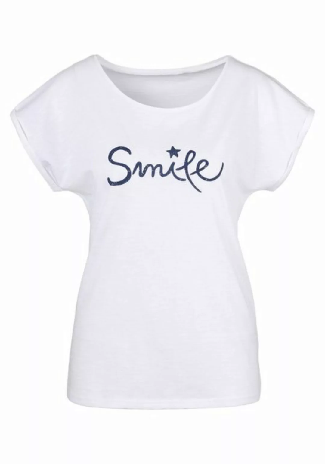 Beachtime T-Shirt mit Frontdruck "Smile" aus weicher Baumwoll-Qualität günstig online kaufen