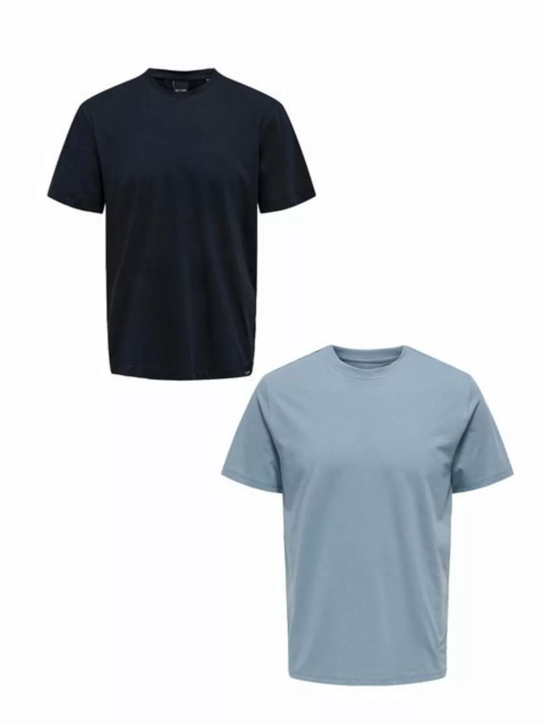ONLY & SONS T-Shirt T-Shirt 2er-Set Rundhals Kurzarm (1-tlg) 7642 in Dunkel günstig online kaufen