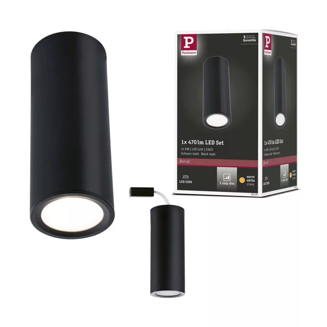 LED Aufbauleuchte Barrel in Schwarz-matt 6W 470lm günstig online kaufen