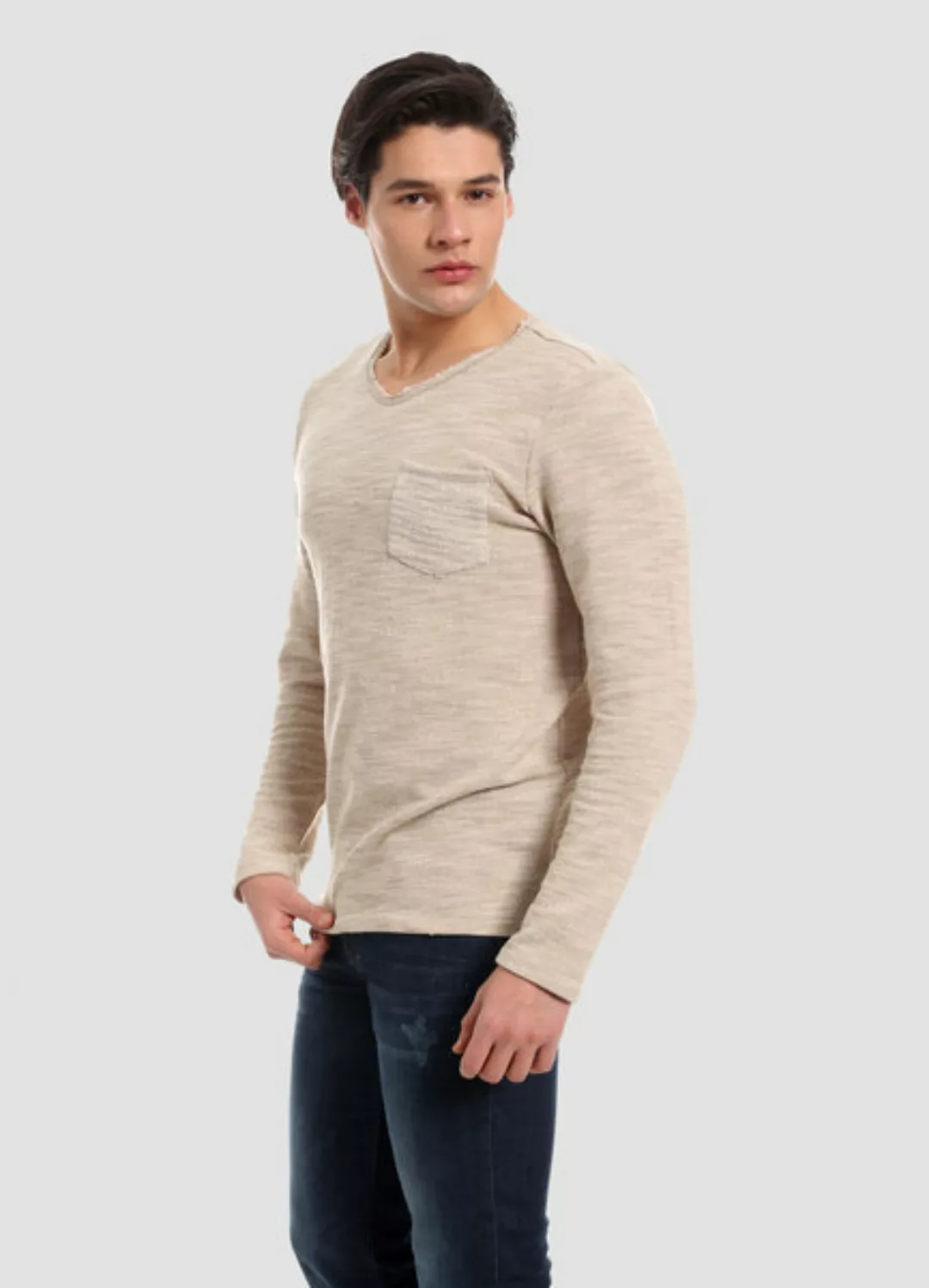 Mor-4077 Herren Sweatshirt Mit Brusttasche günstig online kaufen
