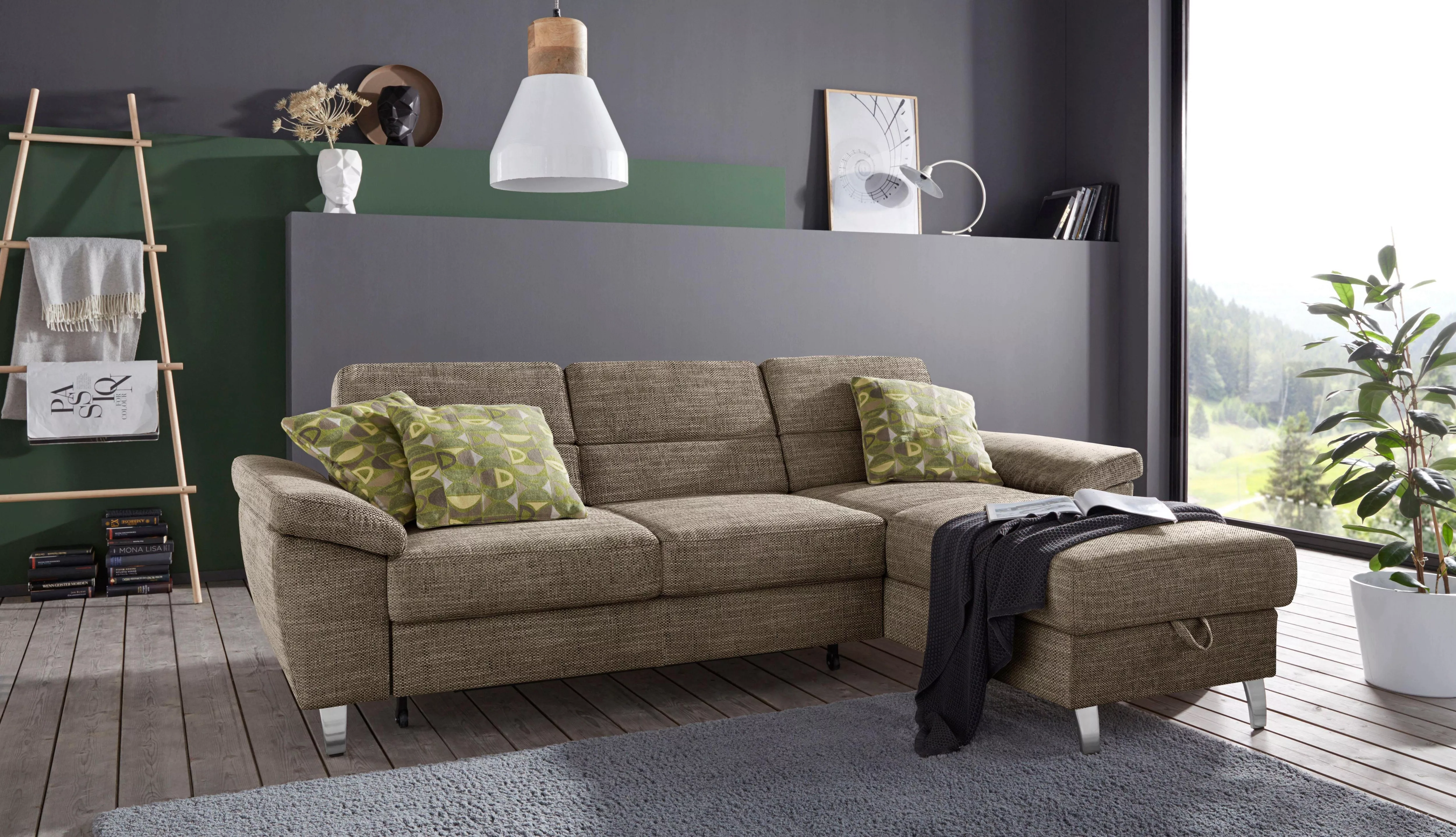 sit&more Ecksofa "Sorano L-Form", wahlweise mit Bettfunktion und Bettkasten günstig online kaufen