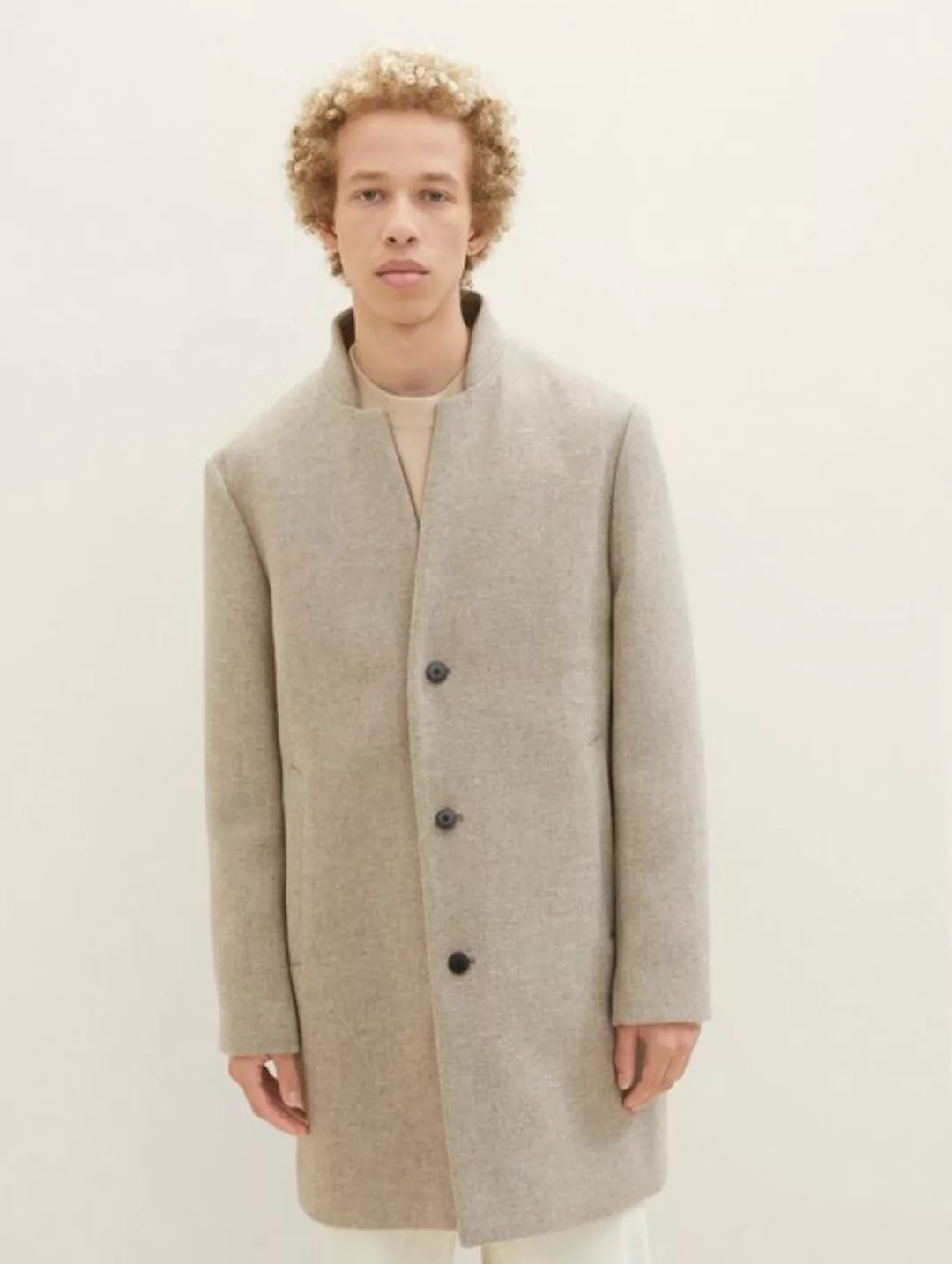 TOM TAILOR Wollmantel Mantel Wollmantel mit Knopfleiste und (1-tlg) günstig online kaufen