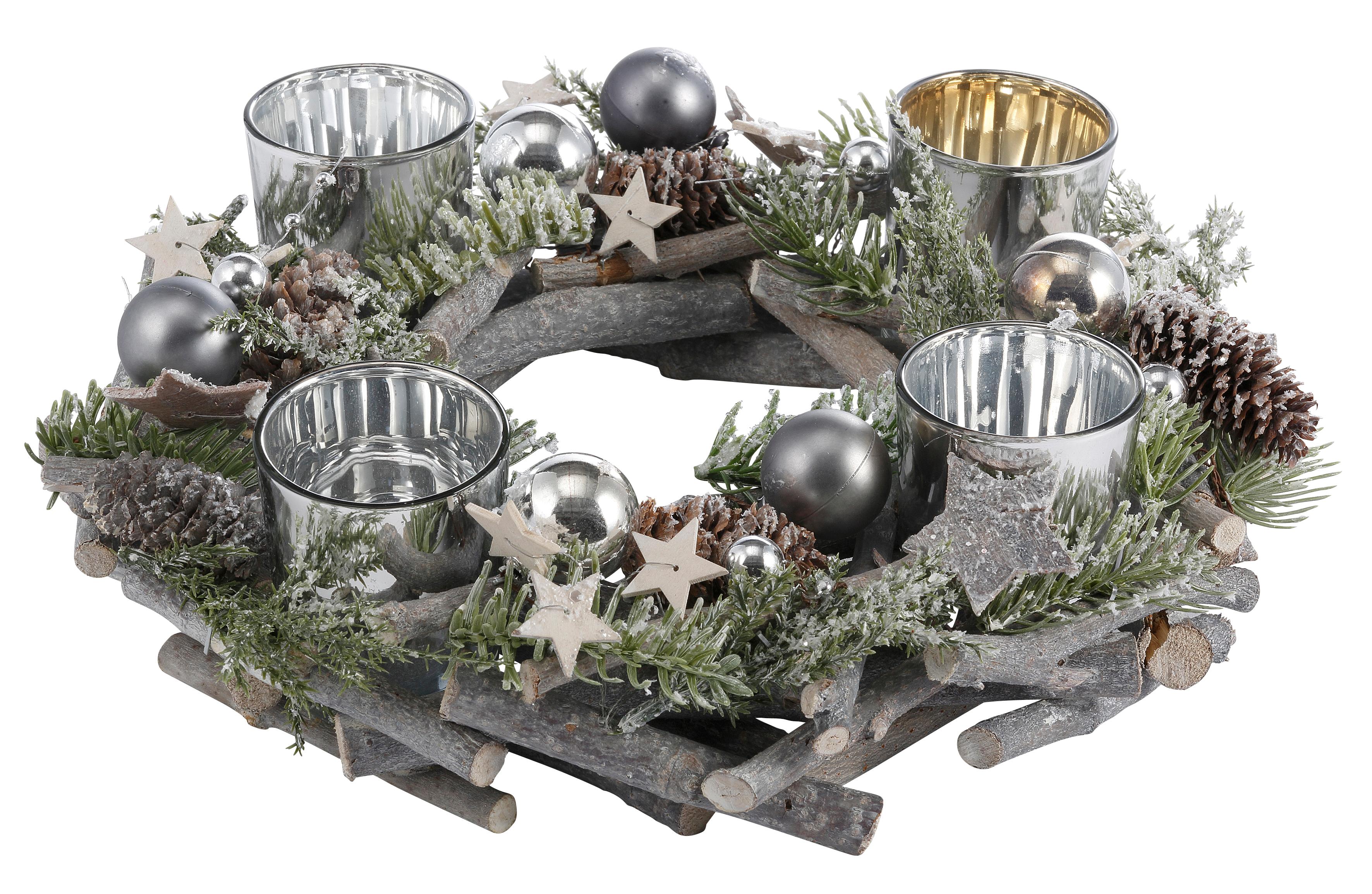 Home affaire Adventskranz »Weihnachtsdeko aus Echtholz, mit Kunstschnee und günstig online kaufen