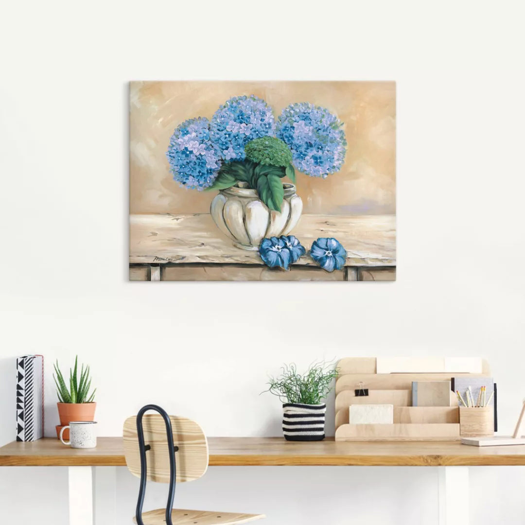 Artland Leinwandbild "Blaue Hortensien", Blumen, (1 St.), auf Keilrahmen ge günstig online kaufen