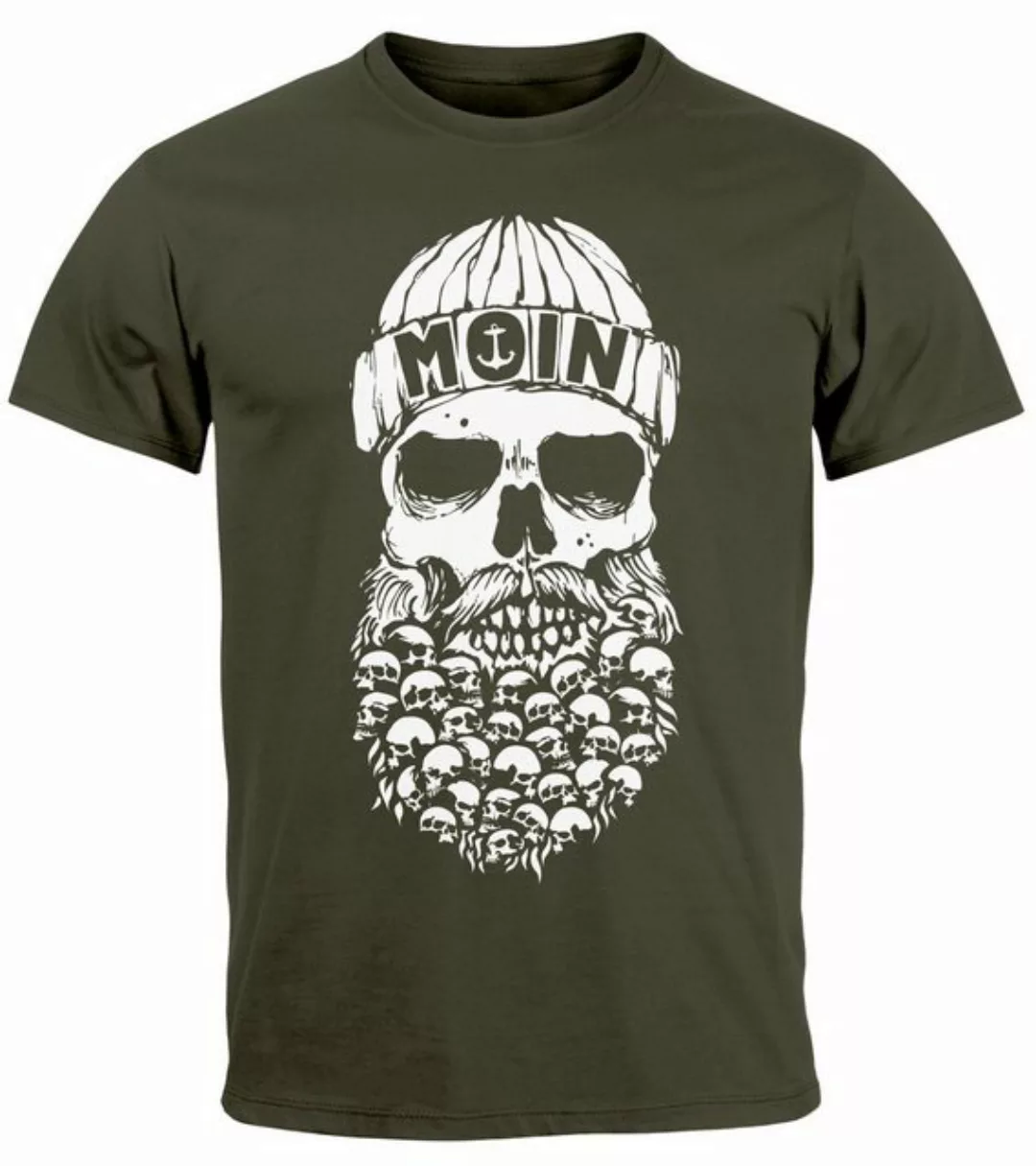 Neverless Print-Shirt Herren T-Shirt Totenkopf Nordisch Moin Hamburg Dialek günstig online kaufen