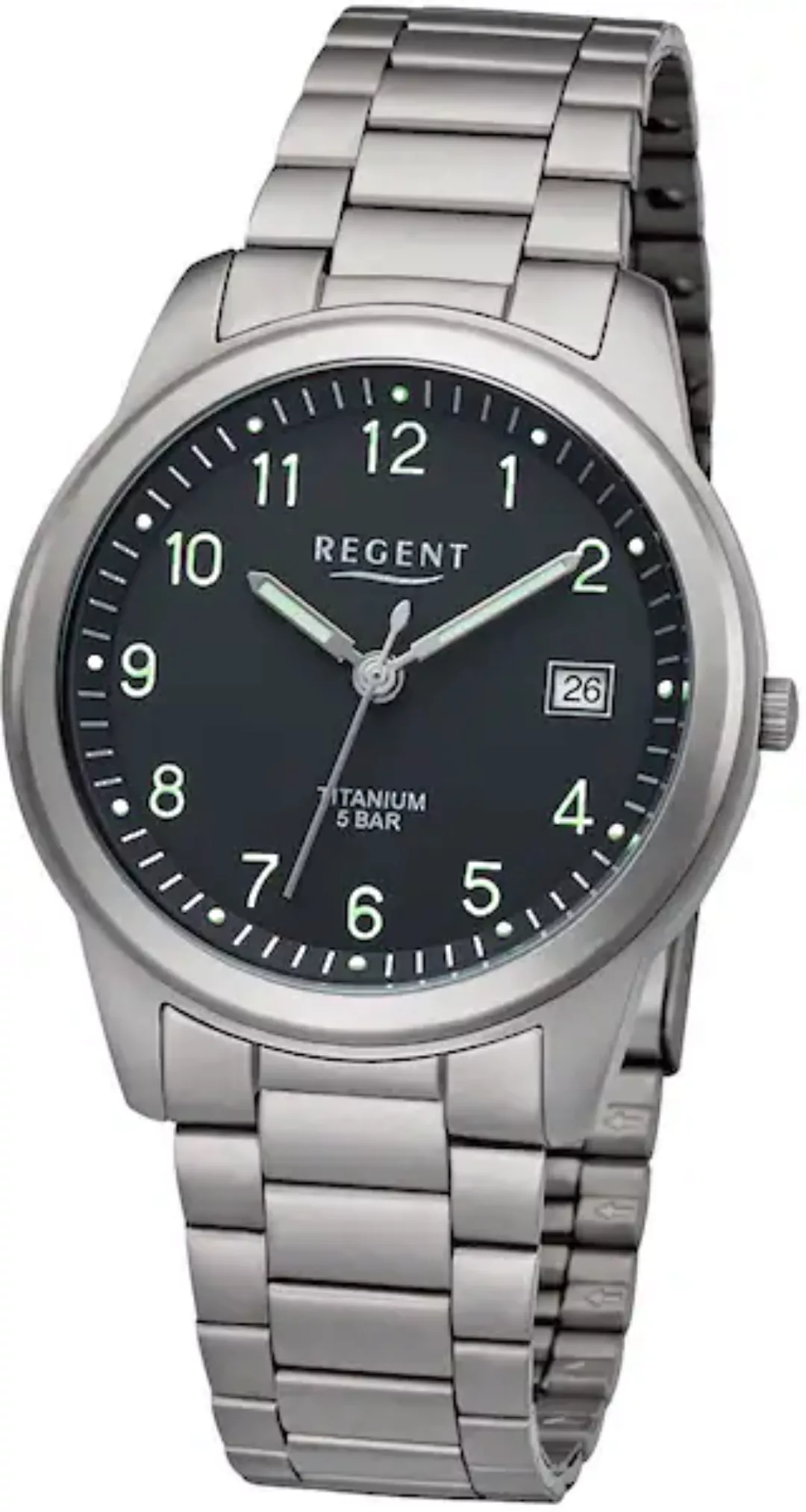 Regent Titanuhr »F1296 - 1197.90.97«, Quarzuhr, Armbanduhr, Herrenuhr, Datu günstig online kaufen