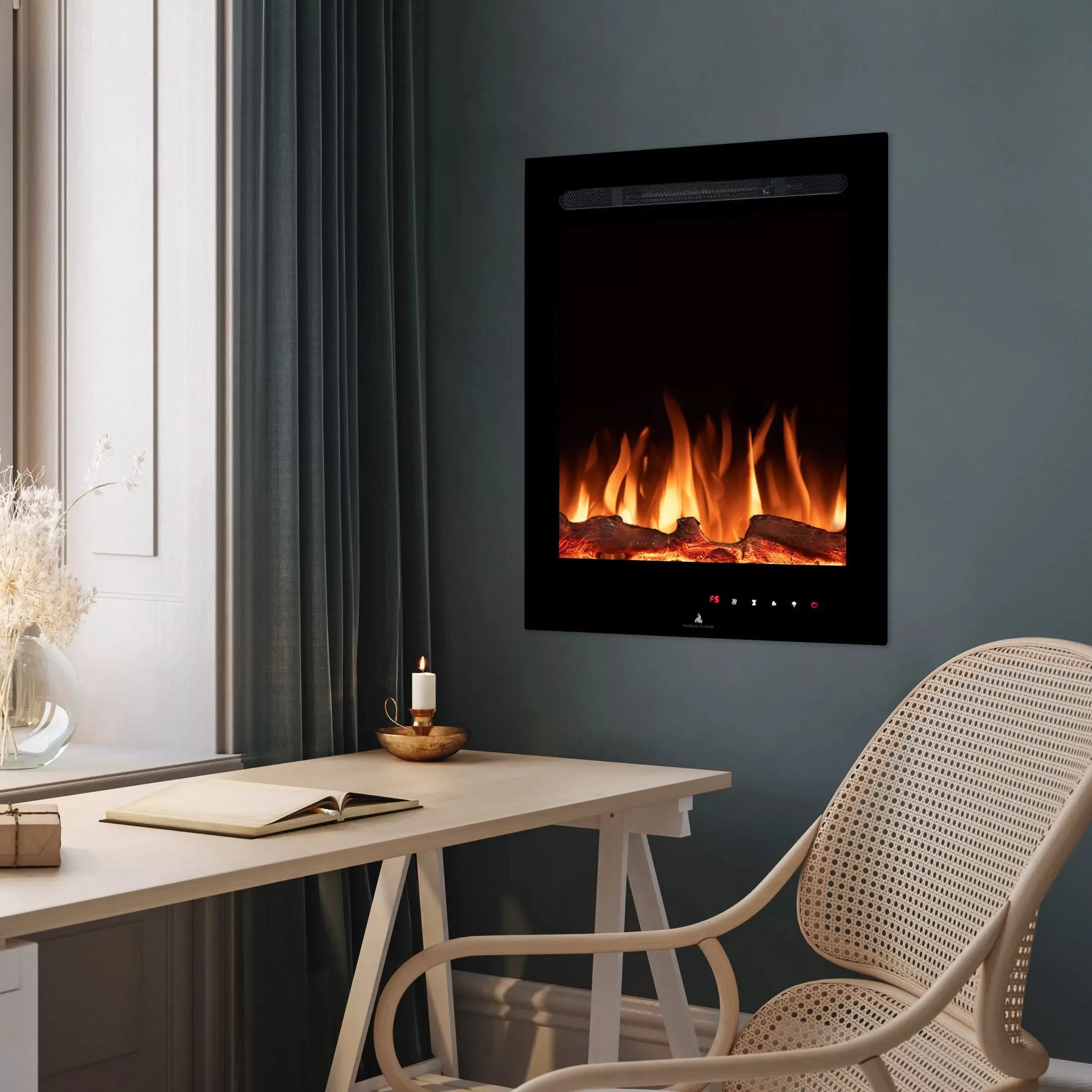 Noble Flame Lenox schwarz [Elektrokamin Wandeinbau/wandhängend] günstig online kaufen