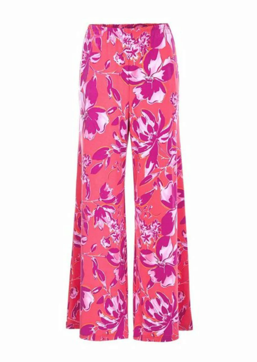 GOLDNER Stoffhose Palazzo-Hose mit sommerlichem Druck günstig online kaufen