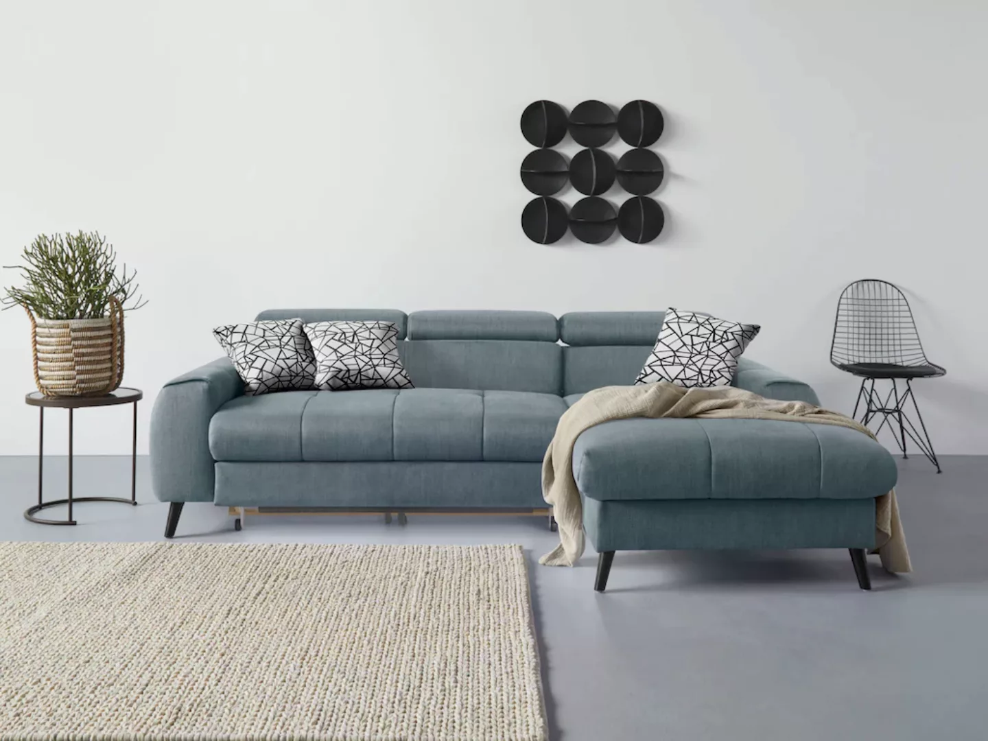 COTTA Ecksofa "Mia L-Form", 3-tlg.-Kissen-Set, Recamiere, wahlweise mit ode günstig online kaufen