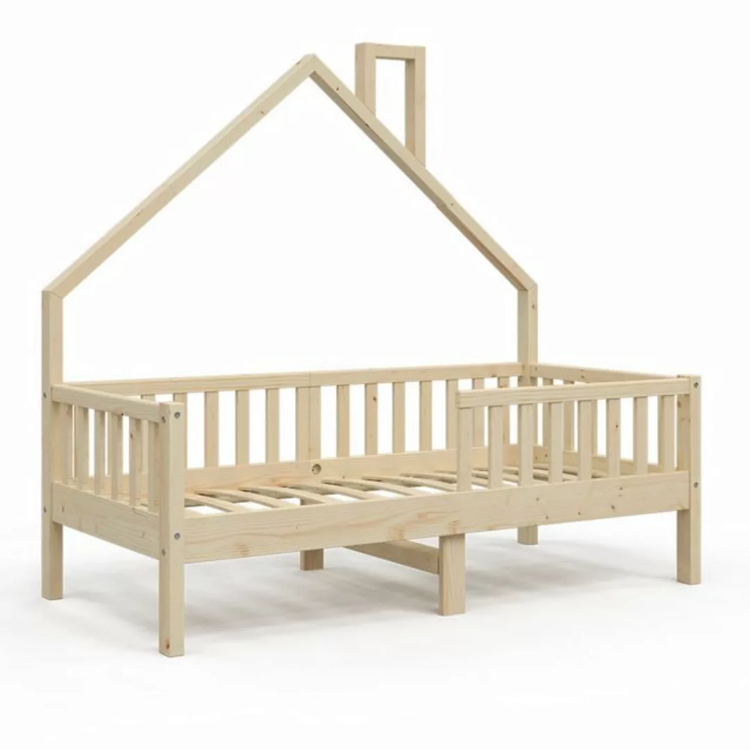 VitaliSpa® Hausbett Kinderbett Spielbett Noemi 80x160cm Natur Rausfallschut günstig online kaufen