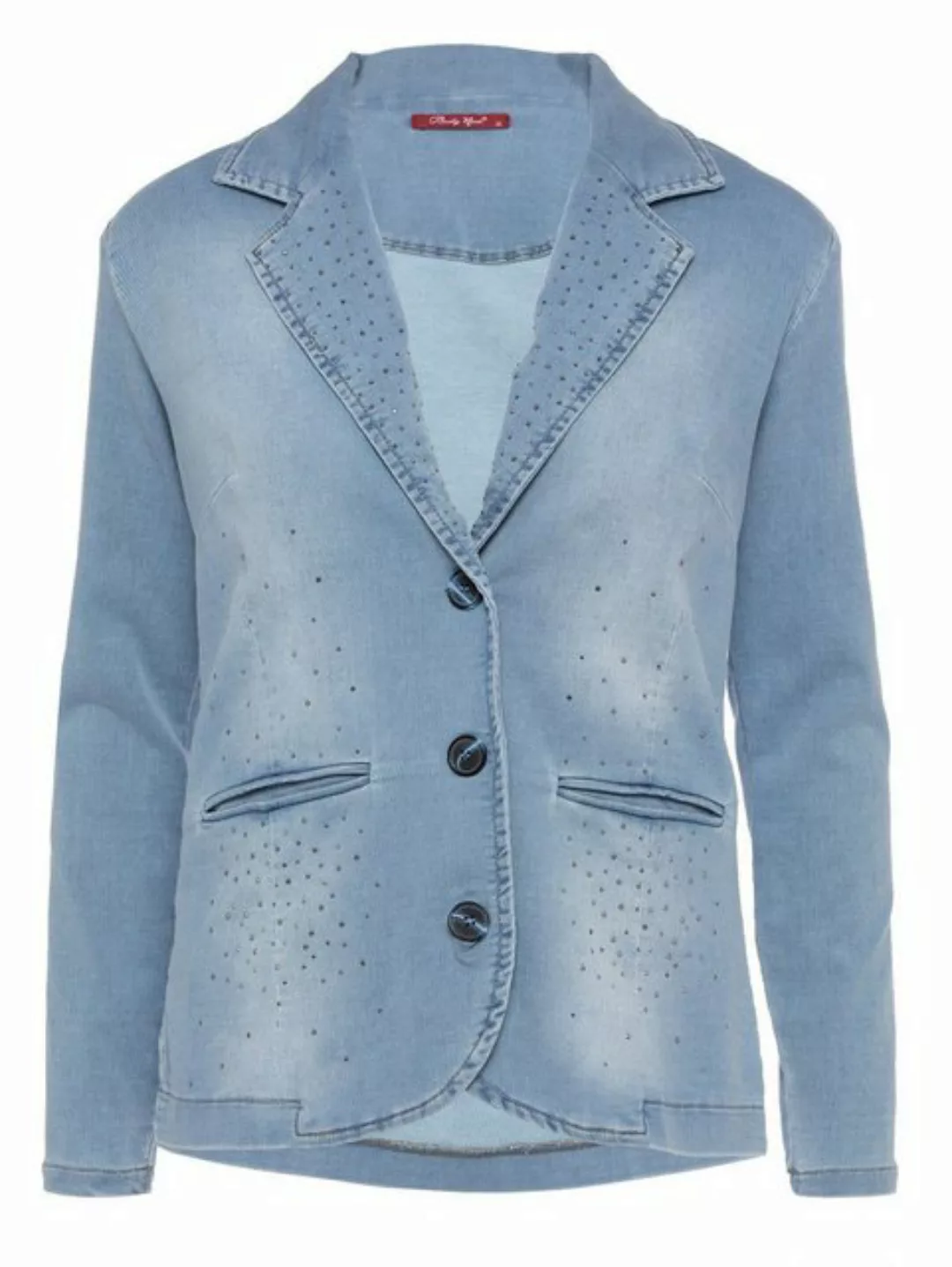 Body Needs Sweatblazer Denimjacke figurbetont in verwaschener Optik günstig online kaufen