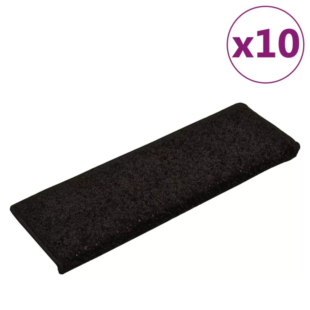 Vidaxl Stufenmatten 10 Stk. 65x25 Cm Schwarz günstig online kaufen