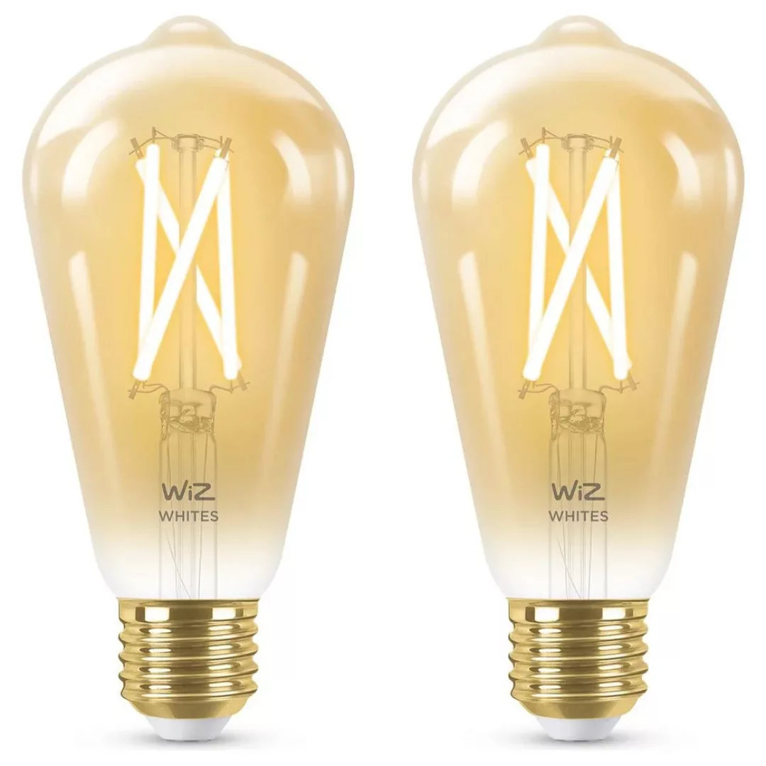 WiZ LED Smart Leuchtmittel in Amber 7W E27 ST64 640lm 2er Pack günstig online kaufen