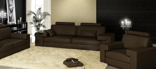 JVmoebel Sofa Moderne Luxus Sofagarnitur 3+2+1 Beige Beleuchtung Möbel Neu, günstig online kaufen