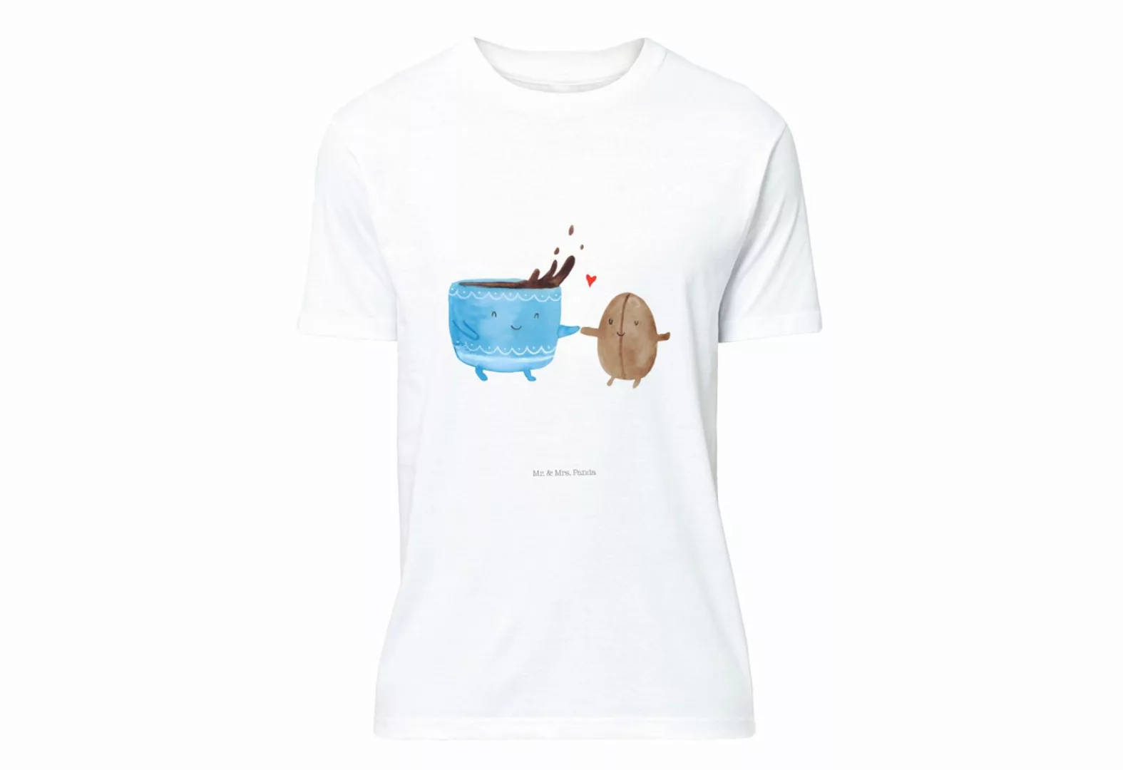Mr. & Mrs. Panda T-Shirt Kaffee Bohne - Weiß - Geschenk, Lustiges T-Shirt, günstig online kaufen