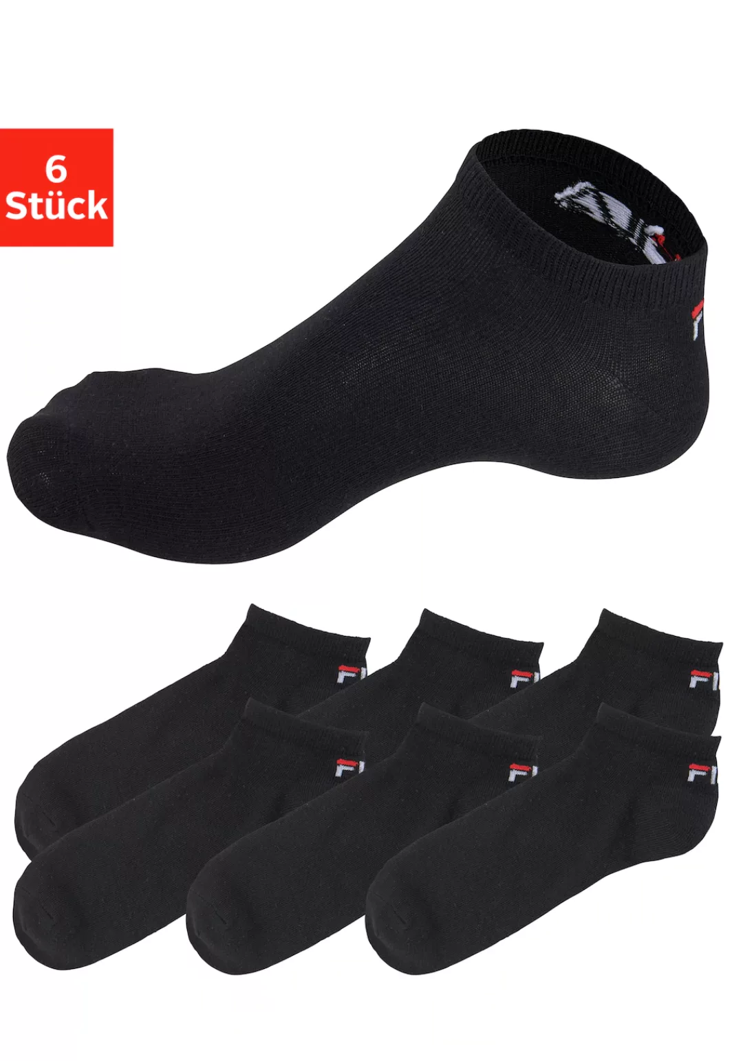 Fila Sneakersocken, (6er Pack), mit eingestricktem Logo günstig online kaufen