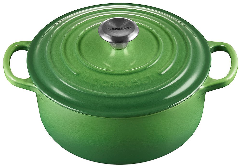 Le Creuset Bräter Signature Rund Gusseisen Bamboo Green 24 cm günstig online kaufen