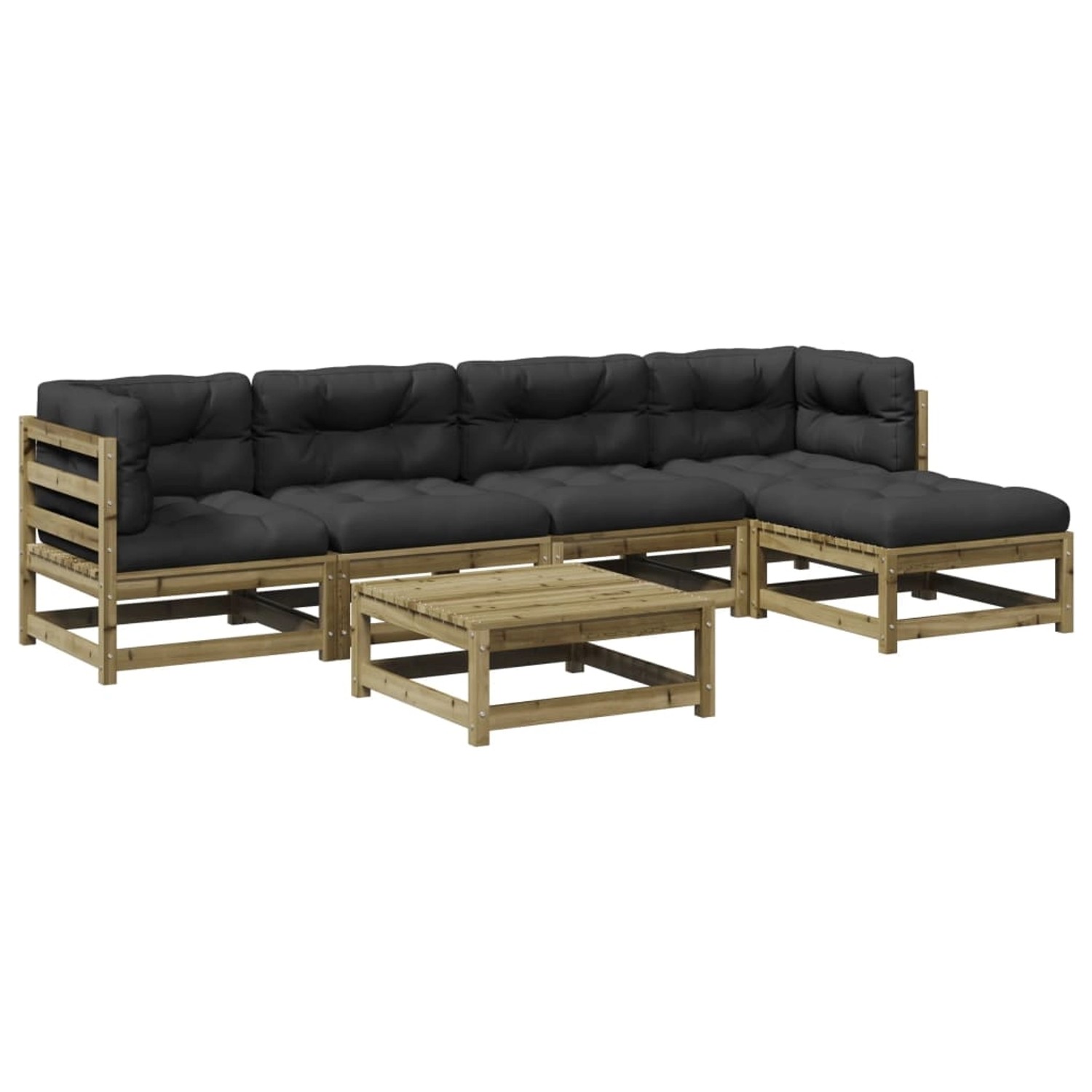 vidaXL 6-Tlg Garten-Sofagarnitur mit Kissen Kiefernholz Imprägniert 3299404 günstig online kaufen