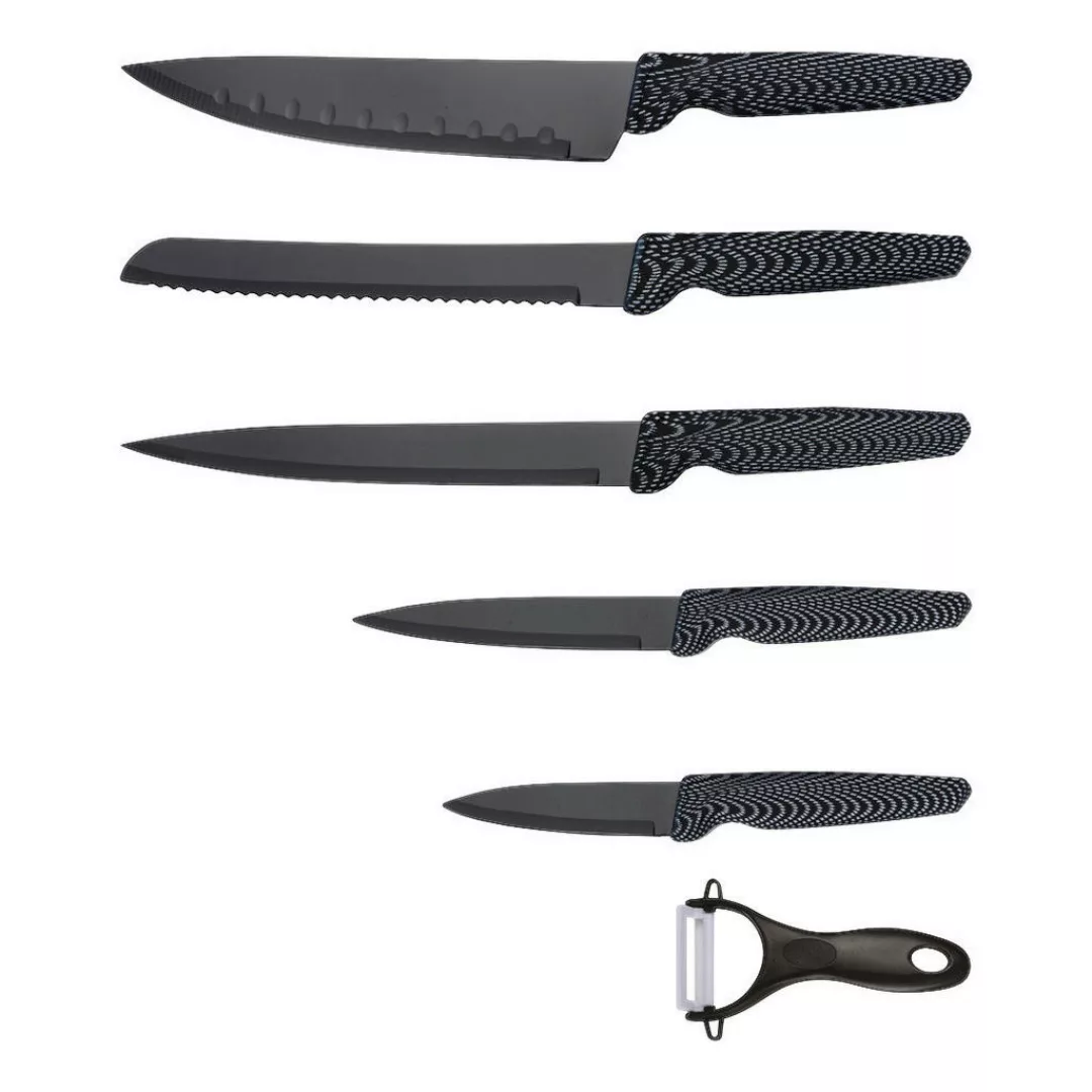 MICHELINO Messerset schwarz Edelstahl 6 tlg. günstig online kaufen